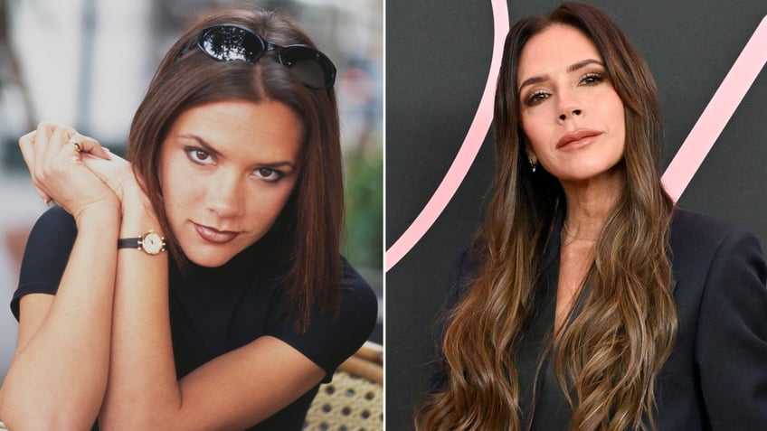 Victoria Beckham then and now split