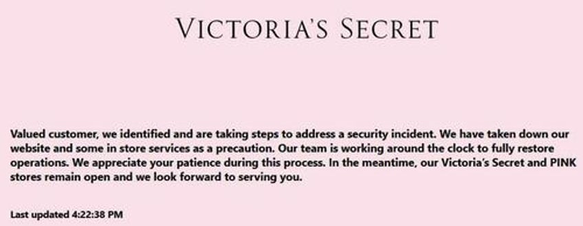 victorias secret exposed in security incident as site goes offline for days shares down 69