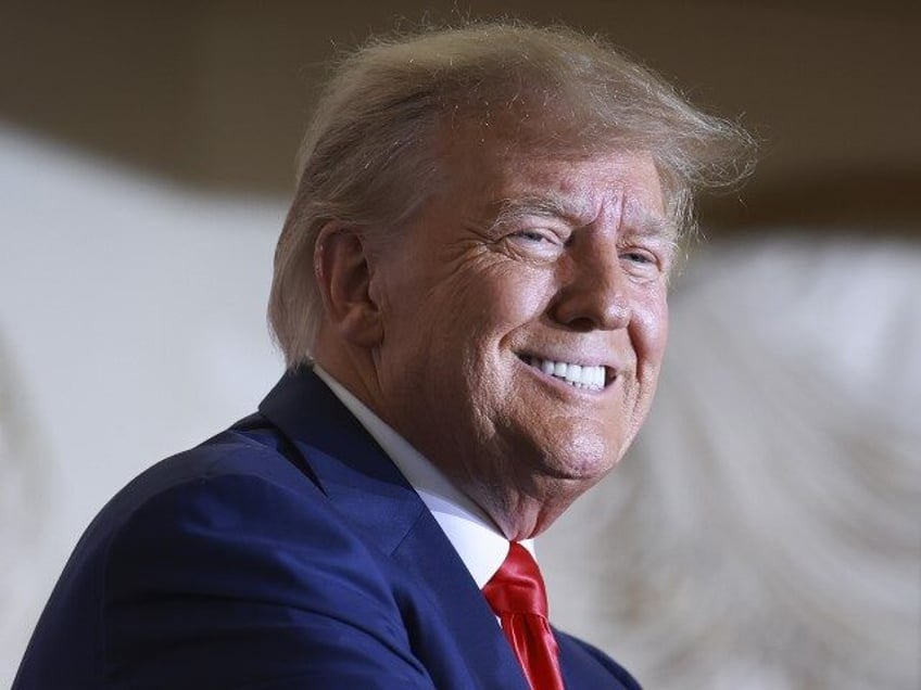 Former U.S. President Donald Trump speaks during an event at Mar-a-Lago April 4, 2023 in W