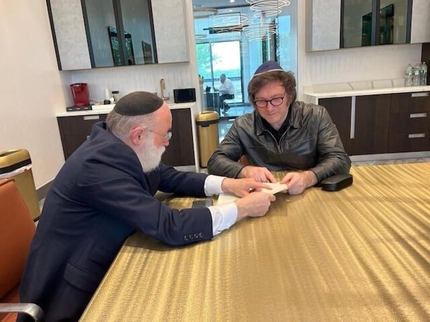 video inside javier mileis incredible meeting with world renowned rabbi