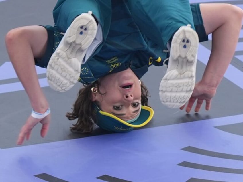 PARIS, FRANCE - AUGUST 9: Raygun from Team Australia competes during Women’s Breaking at