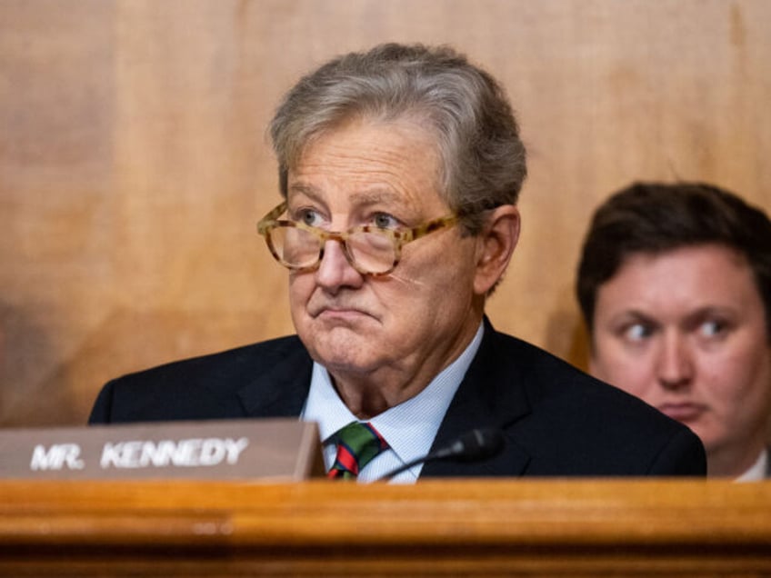 WASHINGTON - FEBRUARY 28: Sen. John Kennedy, R-La., listens during the Senate Budget Commi