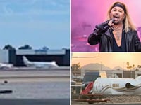 Video shows speeding jet owned by Mötley Crüe's Vince Neil plow into parked plane