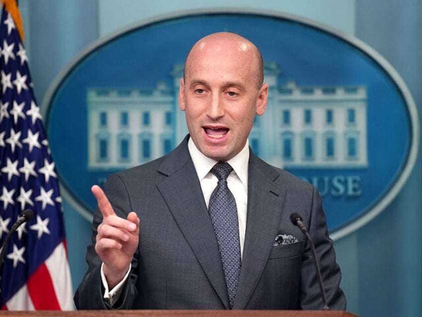 WASHINGTON, DC - MAY 01: White House Deputy Chief of Staff Stephen Miller speaks the daily