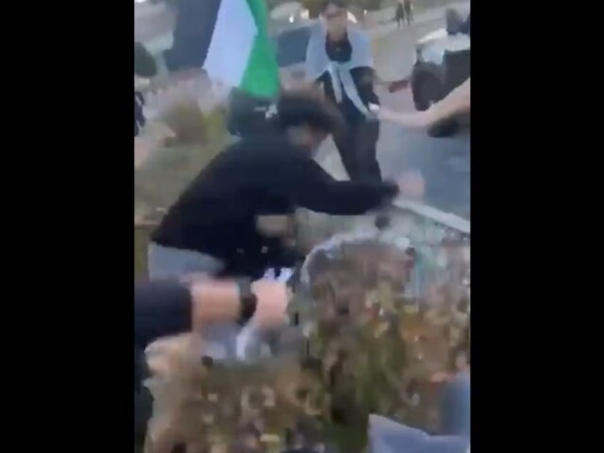 video turning point usa employee attacked by pro palestinian mob