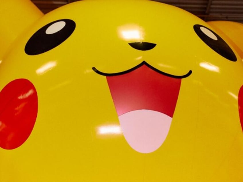A giant inflatable Pikachu character is pictured during the Pokemon Europe International C