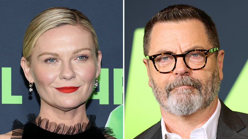 Kirsten Dunst and Nick Offerman at "Civil War" premiere