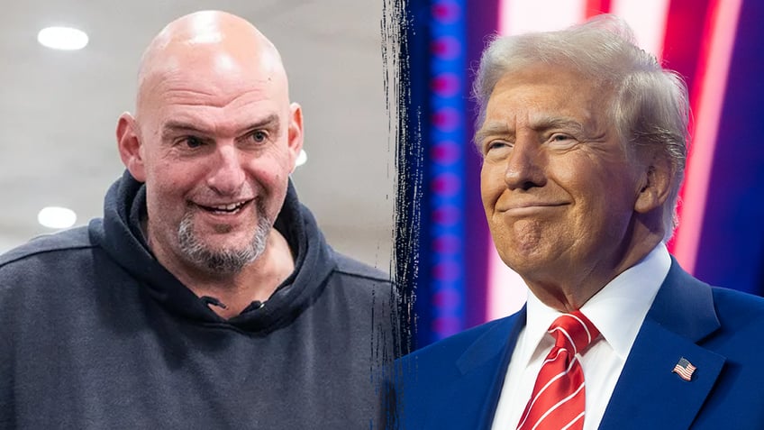 John Fetterman and Donald Trump