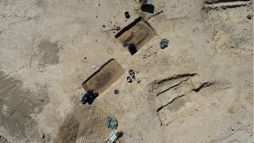 Aerial of archaeological site