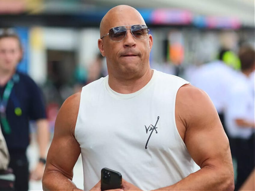 `MIAMI, FL - MAY 07: Actor Vin Diesel attends the F1 Grand Prix of Miami at Miami International Autodrome on May 7, 2023 in Miami, Florida. (Photo by Kym Illman/Getty Images)