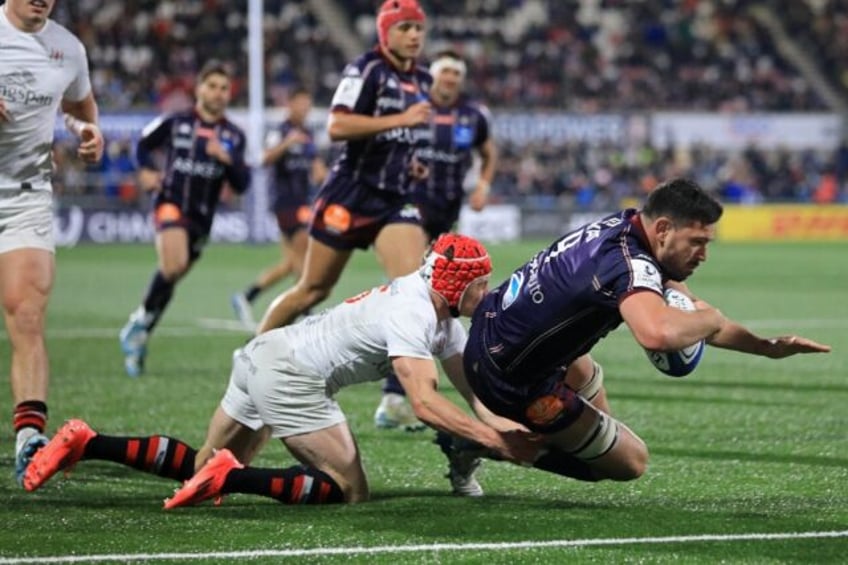 Guido Petti crashes over in Bordeaux-Begles' 40-19 Champions Cup win over Ulster in Belfas