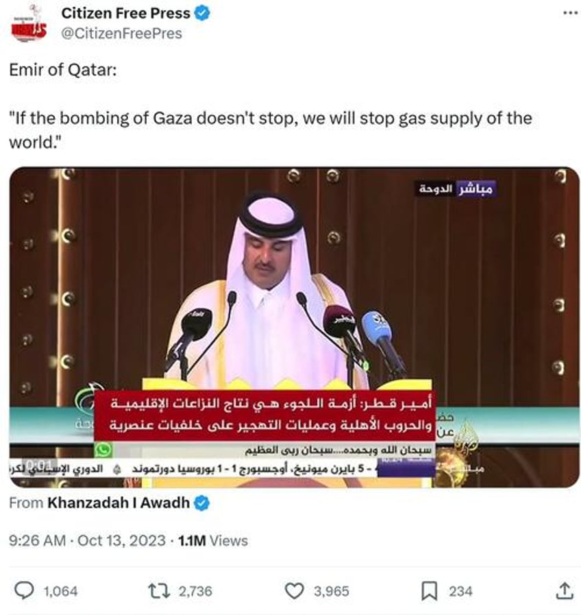 viral clip of emir of qatar threatening to cut gas supply to world is fake news