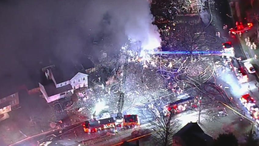 Fire department fight house fire