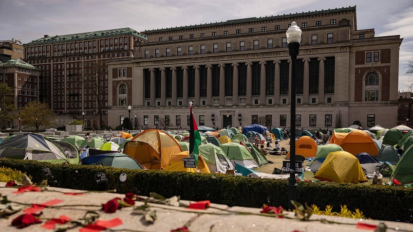Students in tents
