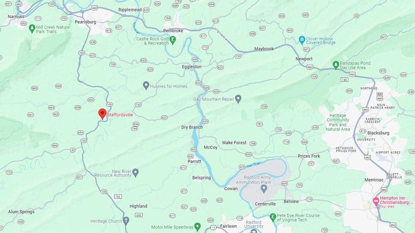 Staffordsville Virginia Map