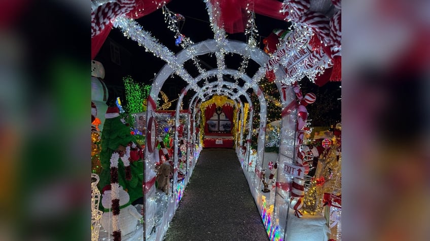 family light display entrance