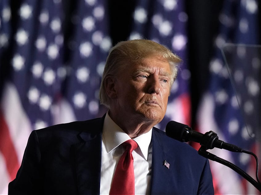 FILE - Former President Donald Trump speaks during a rally, July 7, 2023, in Council Bluffs, Iowa. Former President Donald Trump's decision to back out of Fox News' first GOP primary debate this week likely costs the network a chance at a very large audience for the end of summer. It also tests the network's ability to pivot yet again after what has been a tough year, paying $787 million to settle a defamation lawsuit just as a trial was to begin, and firing popular personality Tucker Carlson shortly after the settlement. (AP Photo/Charlie Riedel, File)