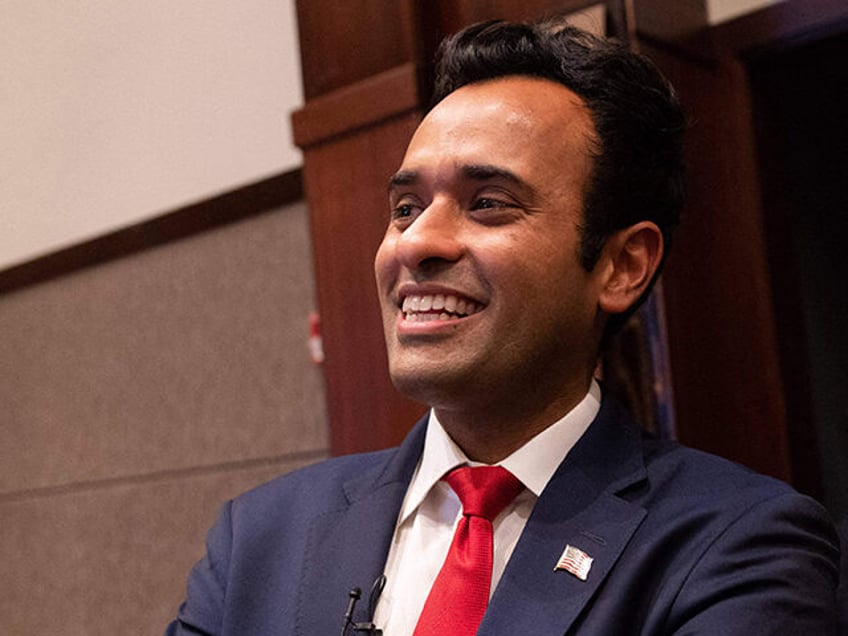 Entrepreneur and political activist Vivek Ramaswamy waits to take the stage during the Vis