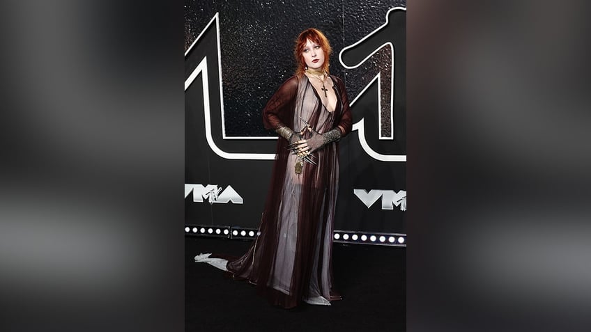 Chappell Roan walking the red carpet at the 2024 MTV VMAs