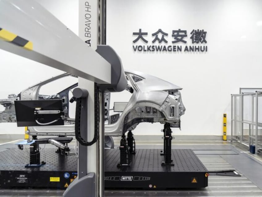 The production line at the Volkswagen Anhui Automotive Co. factory in Hefei, Anhui Provinc