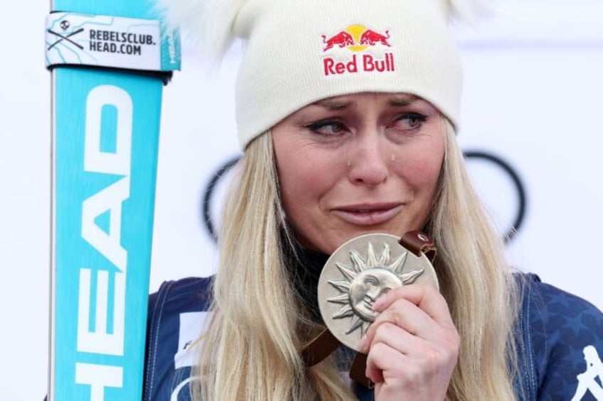 An emotional Lindsey Vonn celebrates her first World Cup podium since 2018, a runner-up wo