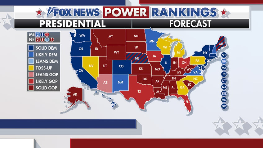 Fox News Power Rankings presidential map.