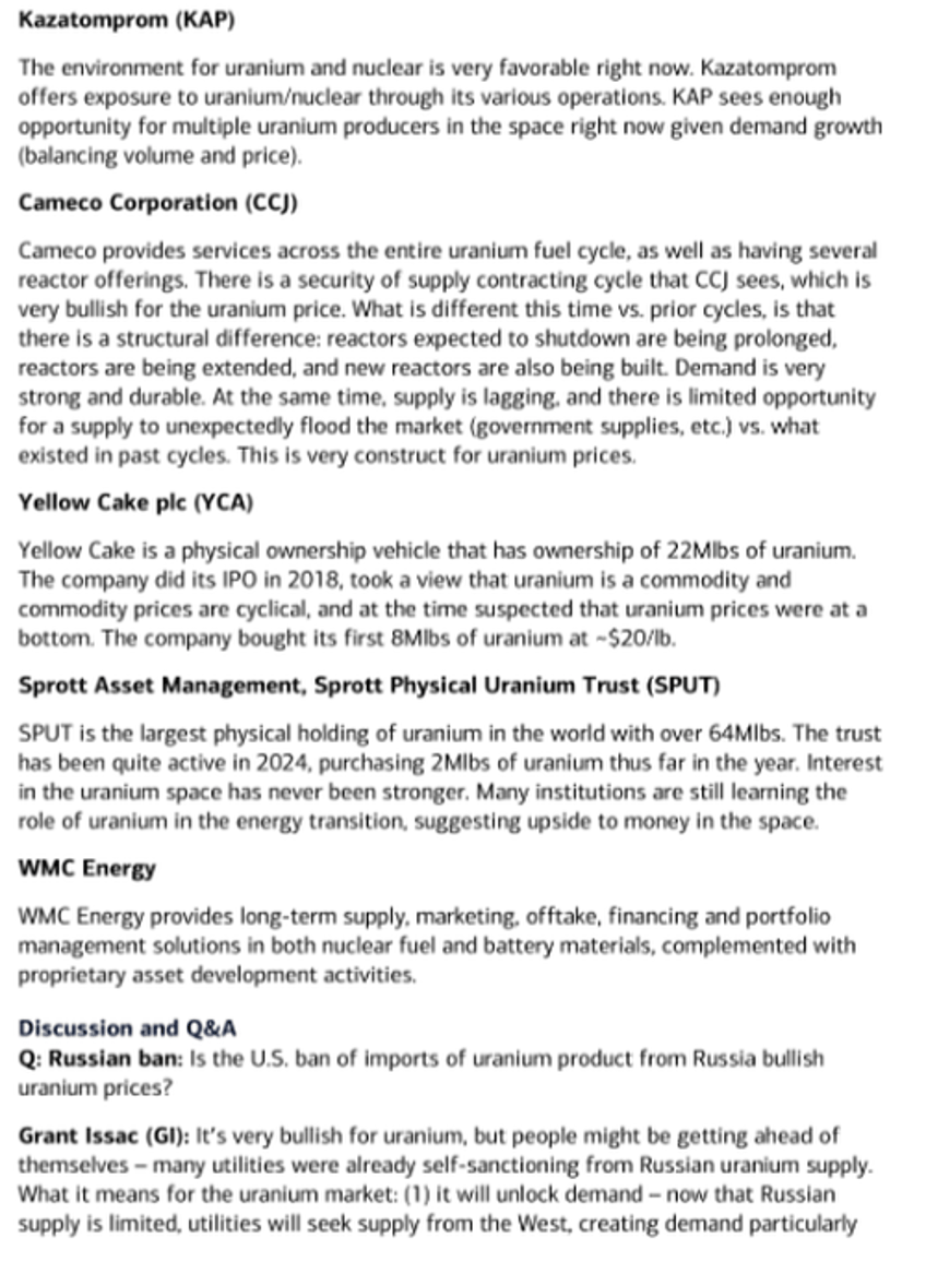 wall street still learning role of uranium in energy transition suggest upside in space 