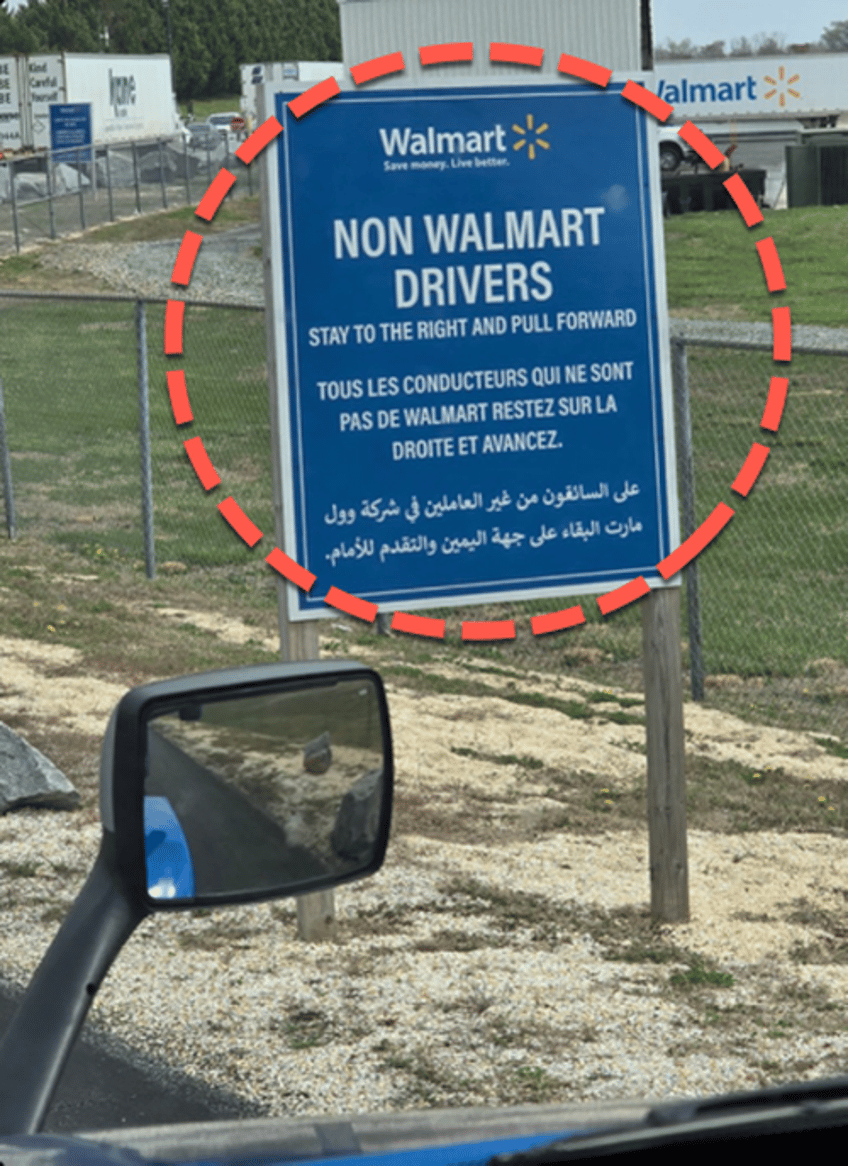 walmart amazon truck depots display multilingual signs raising alarms over migrant drivers with no english