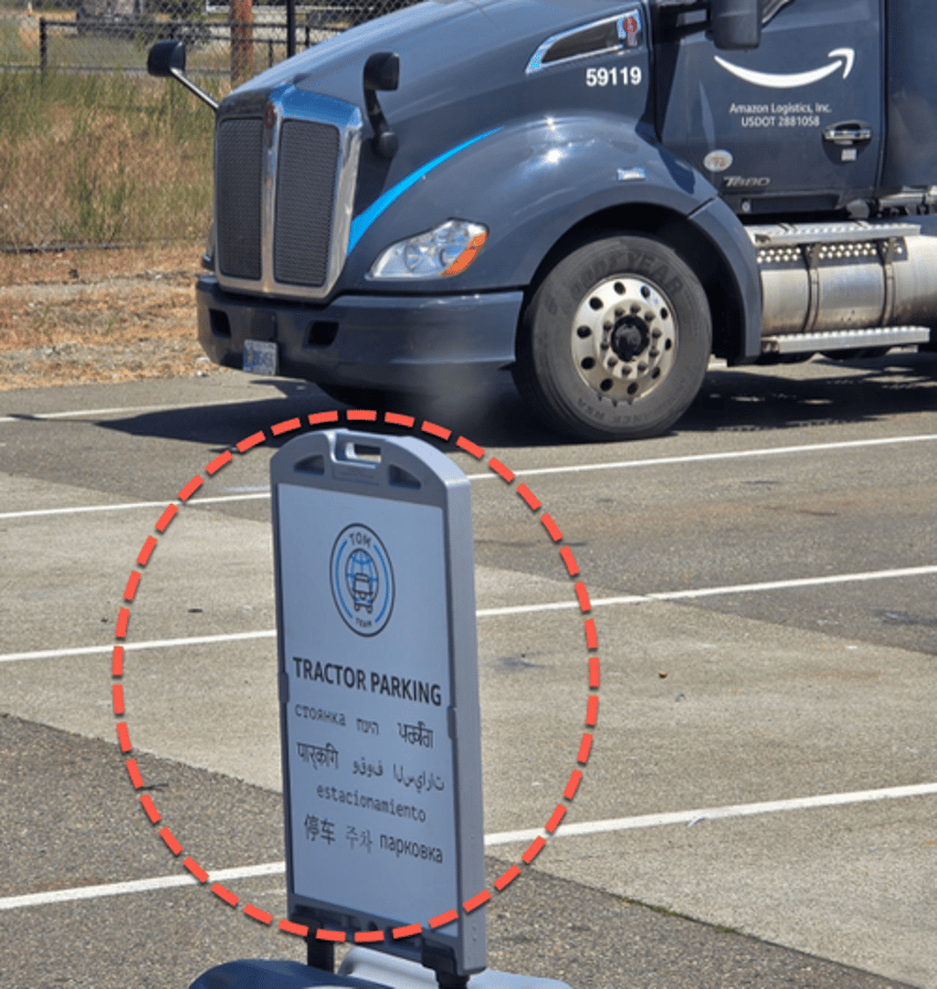 walmart amazon truck depots display multilingual signs raising alarms over migrant drivers with no english