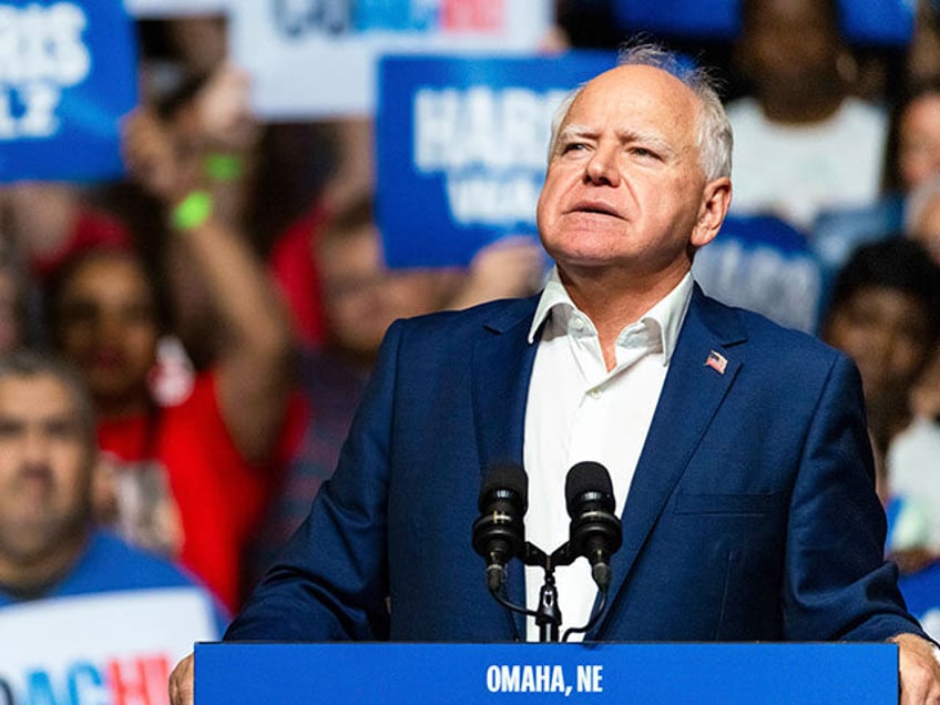 Democratic vice presidential nominee Minnesota Gov. Tim Walz speaks at a campaign rally, S