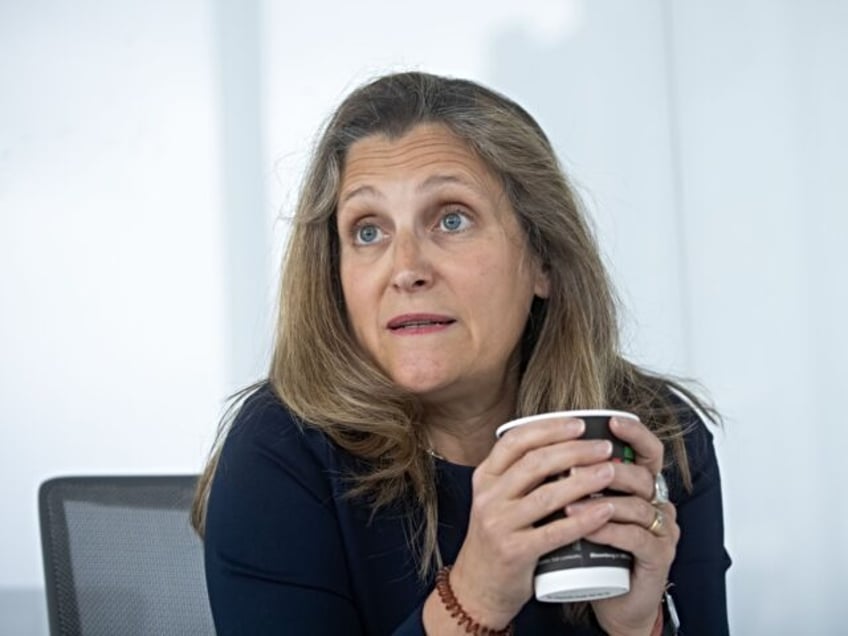 Chrystia Freeland, Canada's deputy prime minister and finance minister, during an intervie