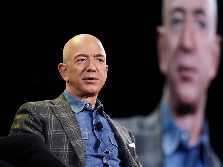 FILE - Amazon CEO Jeff Bezos speaks at the Amazon re:MARS convention in Las Vegas on June