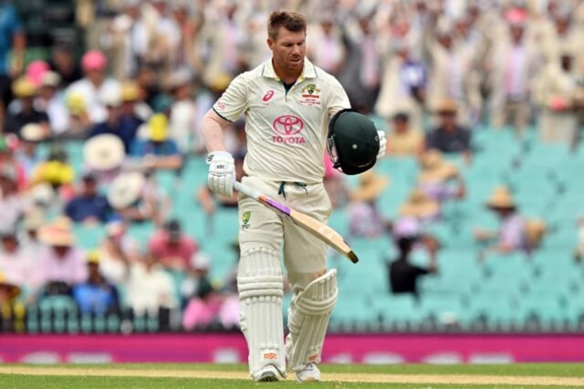 Australia's David Warner gets ready to bat during the second day of the third Test