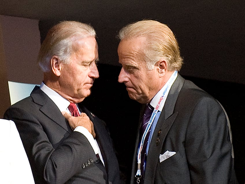 Democratic Vice Presidential candidate Joe Biden (L) and his brother James Biden during the Democratic National Convention in Denver. (Photo by Rick Friedman/Corbis via Getty Images)