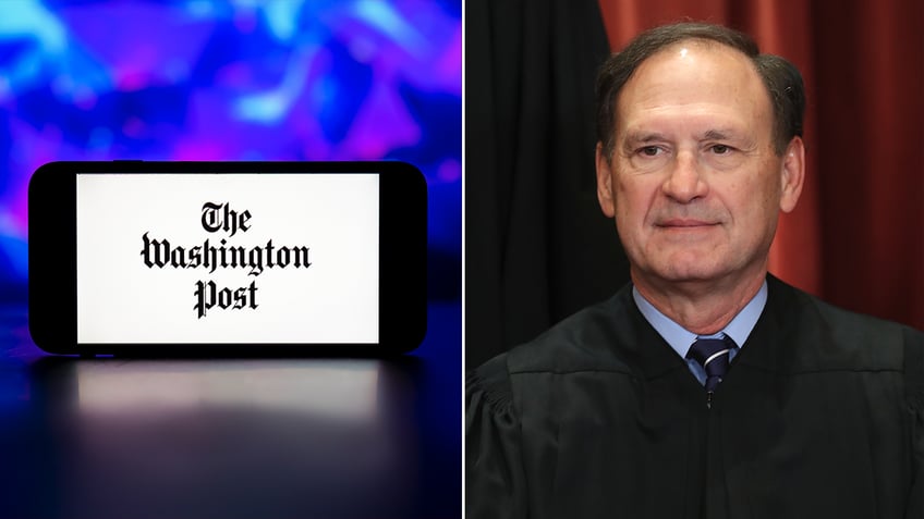 Washington Post and Samuel Alito split image