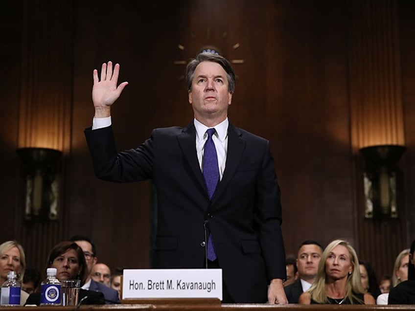 Judge Brett Kavanaugh is sworn in before testifying to the Senate Judiciary Committee during his Supreme Court confirmation hearing in the Dirksen Senate Office Building on Capitol Hill September 27, 2018 in Washington, DC. Kavanaugh was called back to testify about claims by Christine Blasey Ford, who has accused him of sexually assaulting her during a party in 1982 when they were high school students in suburban Maryland. (Photo by Win McNamee/Getty Images)