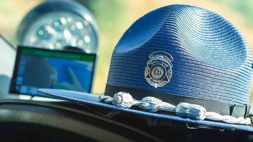 washington state patrol hat inside car