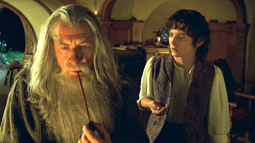 Ian McKellen as Gandalf and Elijah Wood as Frodo in "The Lord of the Rings: The Fellowship of the Ring"