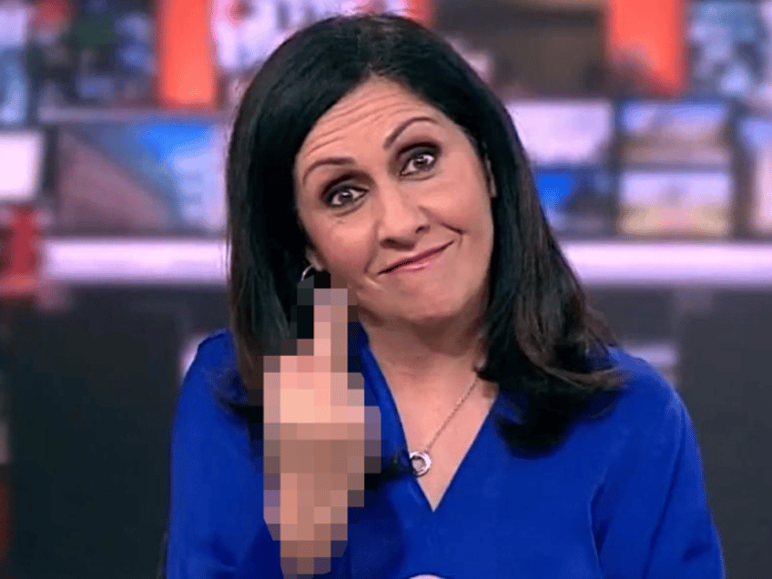 watch bbc news presenter flips the middle finger in live on air blunder