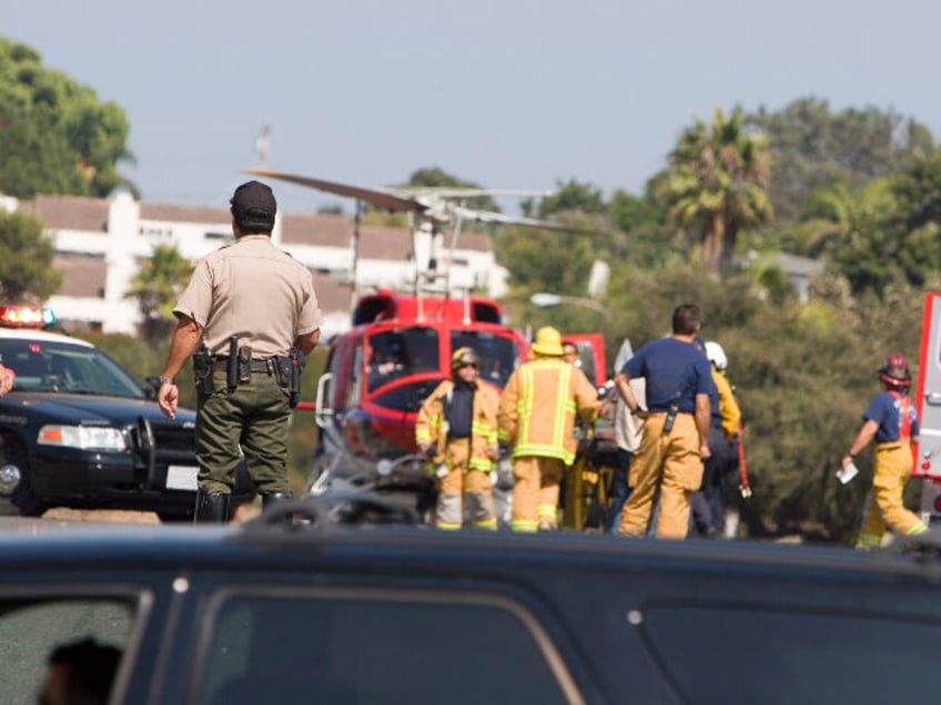 Crash scene, helicopter