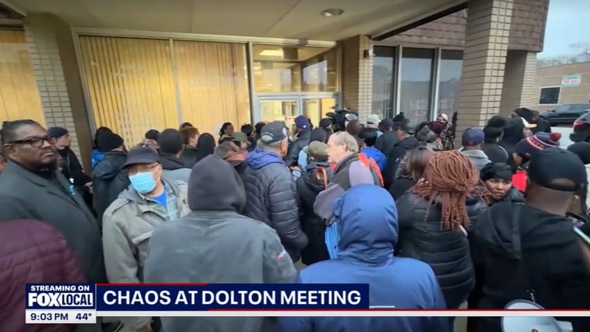 watch chaos erupts at town hall meeting as citizens bang on doors condemn worst mayor in america