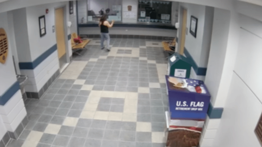 watch former connecticut state worker meltdown at police station fire rounds at glass