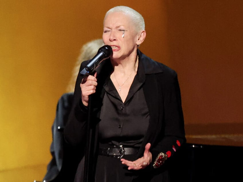 Annie Lennox performs onstage at the 66th Annual GRAMMY Awards held at Crypto.com Arena on February 4, 2024 in Los Angeles, California. (Photo by Christopher Polk/Billboard via Getty Images)