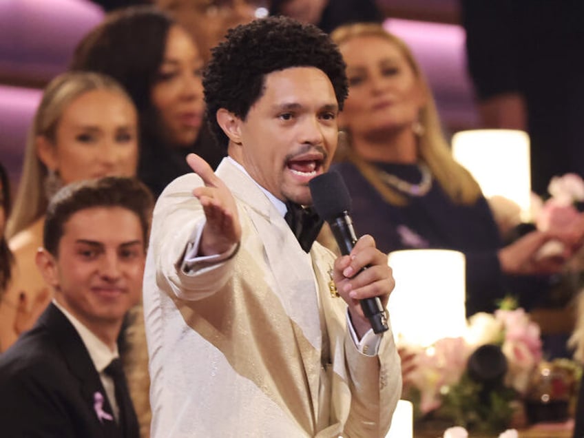 LOS ANGELES, CALIFORNIA - FEBRUARY 04: (FOR EDITORIAL USE ONLY) Trevor Noah speaks during the 66th GRAMMY Awards at Crypto.com Arena on February 04, 2024 in Los Angeles, California. (Photo by Amy Sussman/Getty Images)