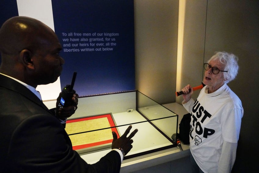 watch green extremist activists attack magna carta document in london