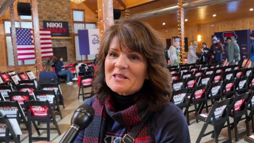 Nikki Haley supporter at Iowa rally