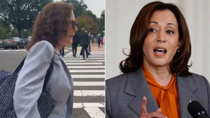 left-right split of Rep. Val Hoyle and VP Kamala Harris