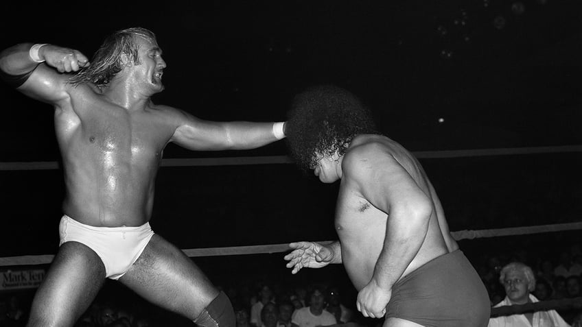 Hulk Hogan punches Andre the Giant