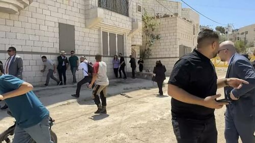 watch israeli troops fire shots on international diplomats visiting west bank