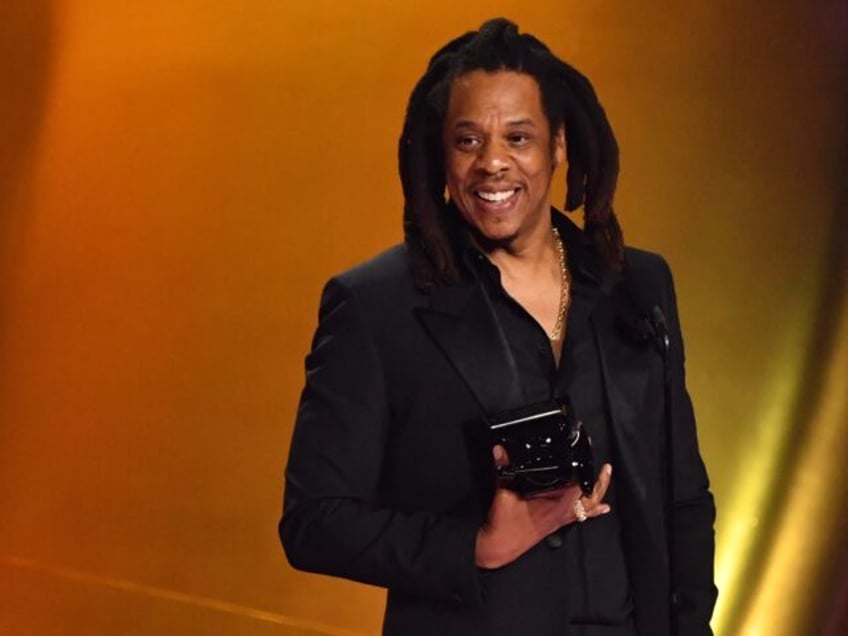 US rapper Jay-Z accepts the Dr. Dre Global Impact Award on stage during the 66th Annual Grammy Awards at the Crypto.com Arena in Los Angeles on February 4, 2024. (Photo by Valerie Macon / AFP)